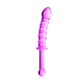 Gode en verre rose avec stries et poignée  n°16 Glossy - CC532072050 Gode en verre rose avec stries et poignée  n°16 Glossy - CC532072050