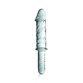 Gode en verre réaliste transparent avec poignée  n°12 Glossy - CC532061020 Gode en verre réaliste transparent avec poignée  n°12 Glossy - CC532061020