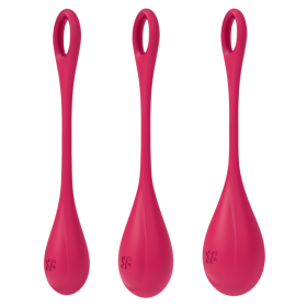 Boules de Geisha Satisfyer Yoni Power 1 - Set de 3 - Rouge Boules de Geisha Satisfyer Yoni Power 1 - Set de 3 - Rouge