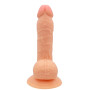 Gode ventouse réaliste avec testicules coloris chair - YOJ-125