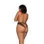 Tanga noir ouvert à l'entrejambe grande taille - DG1468XBLK
