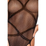 Body en résille noire avec jarretières intégrés - DG0385BLK