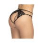 Culotte noire ouverte en dentelle - MAL117BLK