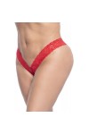 String brésilien rouge en dentelle grande taille - MAL93XRED