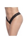 String brésilien en dentelle noir grande taille - MAL93XBLK