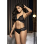 2 en 1, nuisette ou ensemble avec shorty dentelle - MAL7434BLK