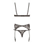 Ensemble sexy trois pièces en dentelle noire - R2210185