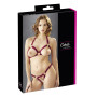 Soutien-gorge ouvert et string rouge à larges bandes sexy - R2213010