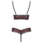 Body string en dentelle florale bicolore et résille - R2642859