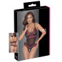 Body string en dentelle florale bicolore et résille - R2642859