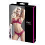 Soutien-gorge, bonnets ouverts, en dentelle rouge et string assorti - R2212447