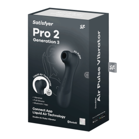 Pro 2 Génération 3 Air pluse Connect App et vibration - Noir Satisfyer Pro 2 Génération 3 Air pluse Connect App et vibration - Noir Satisfyer