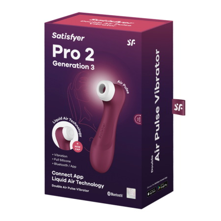 Pro 2 Génération 3 Air pluse Connect App et vibration - Vin rouge Satisfyer