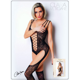Bodystocking dentelle floral et triple bretelles - Le Numéro 9 - Collection Bodystocking - CM99009 Bodystocking dentelle floral et triple bretelles - Le Numéro 9 - Collection Bodystocking - CM99009