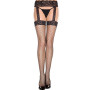 Collant noir résille effet bas porte-jarretelles - MH7996BLK