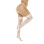 Bas en résille sexy blanc, grande taille, autofixant - MAL1108XWHT