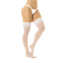 Bas en résille sexy blanc autofixant  - MAL1108WHT