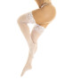 Bas en résille sexy blanc autofixant  - MAL1108WHT