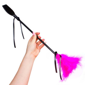 Cravache avec plumeau secret play - Rose Cravache avec plumeau secret play - Rose