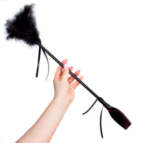 Cravache avec plumeau secret play - Noir Cravache avec plumeau secret play - Noir