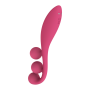 Vibromasseur triple stimulation flexible, anal, vaginale, clitoridienne Tri Ball rouge USB Satisfyer - CC597817