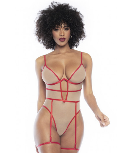Body chair et couture rouge sexy - MAL8818RED