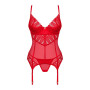Ingridia corset et string - Rouge