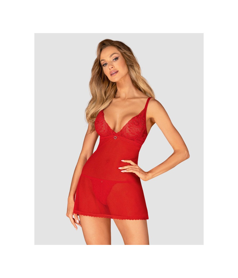 Chilisa babydoll et string - Rouge