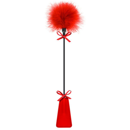 Cravache rouge bdsm avec plumeau - CC5700770030