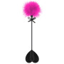 Cravache noire coeur bdsm avec plumeau rose - CC5700760201