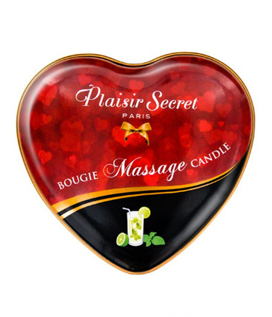 Mini bougie de massage mojito boîte coeur 35ml - CC826066