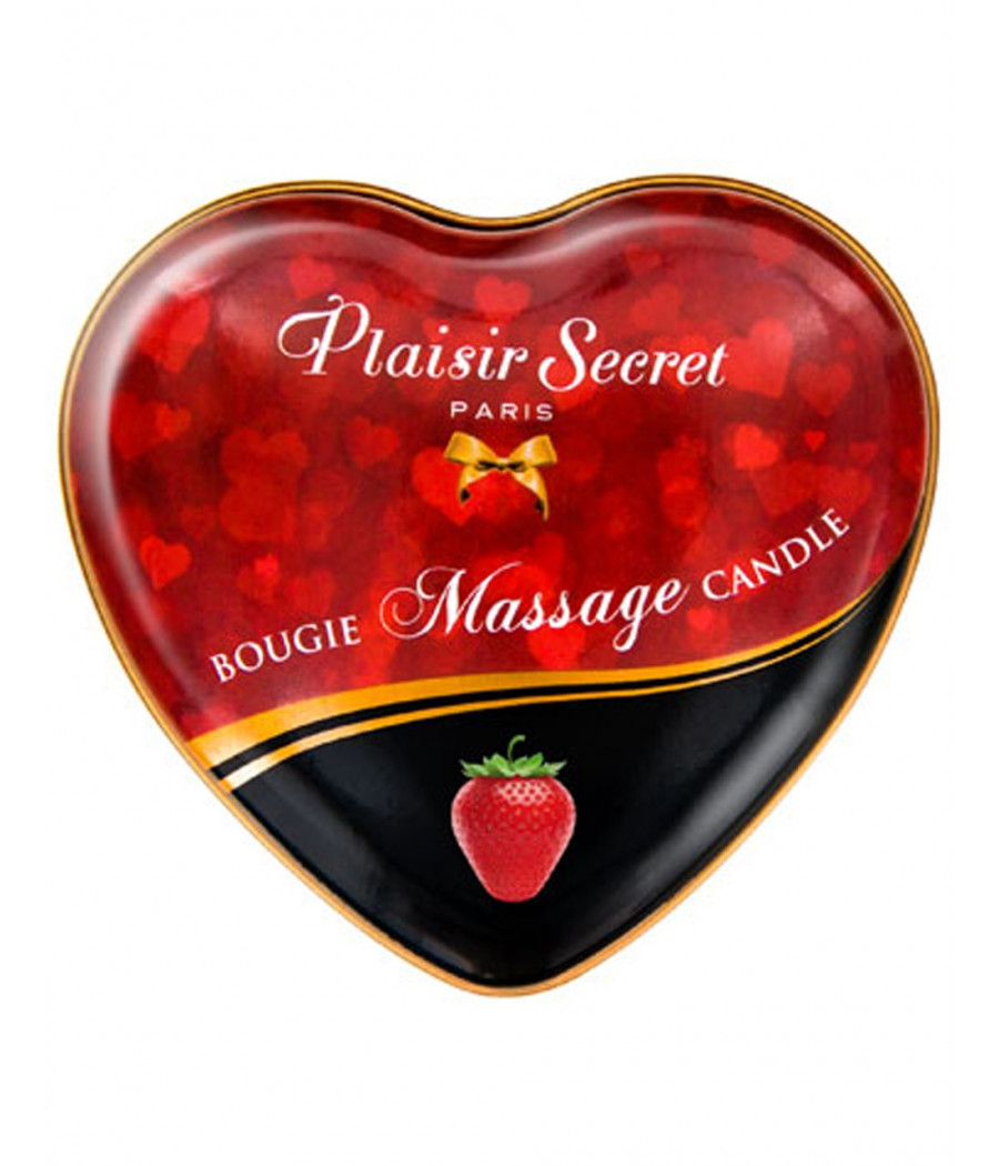 Mini bougie de massage fraise boîte coeur 35ml - CC826064