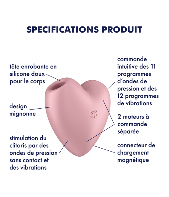 Stimulateur de clitoris USB en forme de cœur Cuttie Heart Satisfyer - CC597796