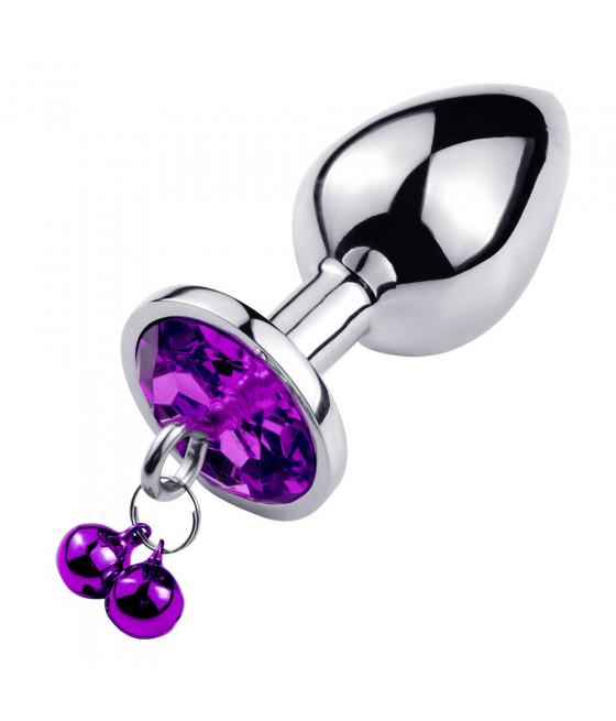 Plug bijou aluminium violet avec clochettes Taille S -  RY-001-A-ZB