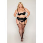 Soutien-gorge Demi-Seins, grande taille, en satin noir - DG13254XBLK