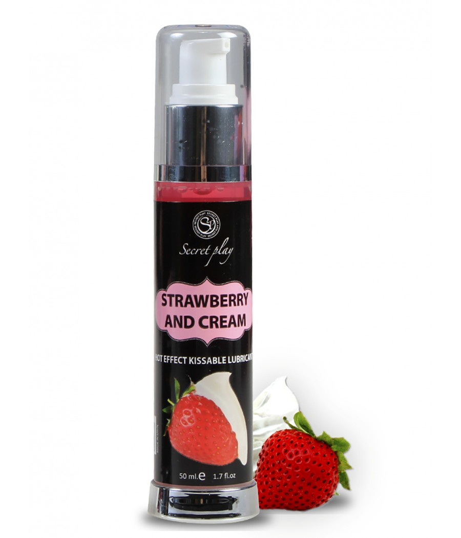 2 en 1 Lubrifiant et huile de massage fraise à la crème chauffant - SP5389