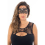 Masque vénitien Alba rigide noir avec strass  - HMJ-039BK