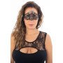 Masque vénitien Gemma rigide noir avec strass - HMJ-055BK