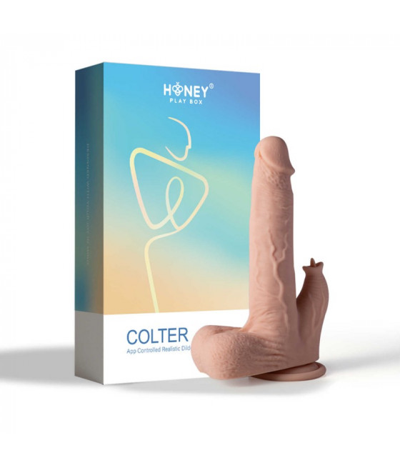 Colter is App Controlled Realistic Thrusting Dildo Vibrating Licker 8.5 Inch - Flesh