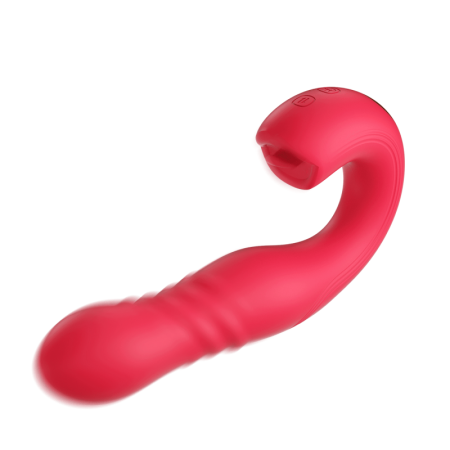 JOI THRUST 2 Bleu - Vibromasseur point G - lèche-clitoris - va et vient contrôlé par application