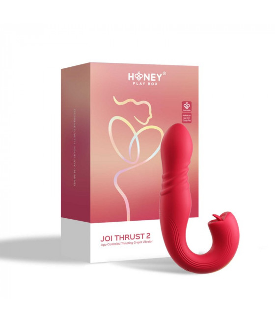 JOI Thrust 2 Red -  App controlled Thrusting G-Spot vibrator and Tongue clit licker