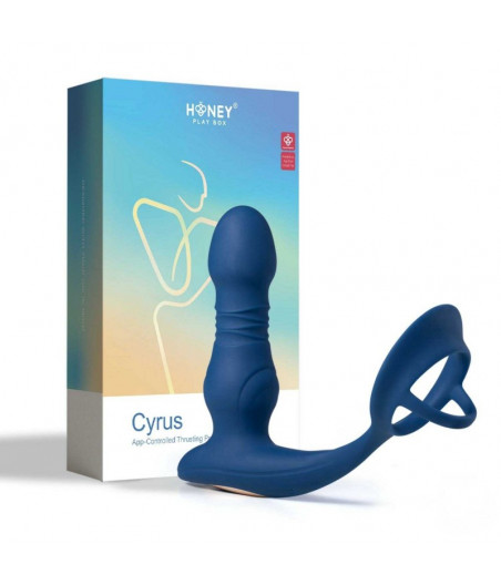 CYRUS App Controlled Thrusting Prostate Massager with Cock Ring - Blue