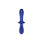 Gode en verre borosilicaté massif bleu Double Crystal Satisfyer - CC597828