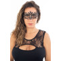 Masque vénitien Asia rigide noir avec strass - HMJ-028BK