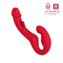 Harmony Duo Strap on vibrant avec tapotage - Rouge