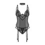 Donarella corset et string - Noir NP