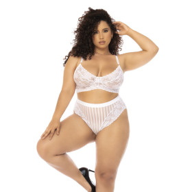 Ensemble 2 pièces blanc grande taille Emberly, soutien gorge et culotte taille haute - MAL8842XWHT Ensemble 2 pièces blanc grande taille Emberly, soutien gorge et culotte taille haute - MAL8842XWHT
