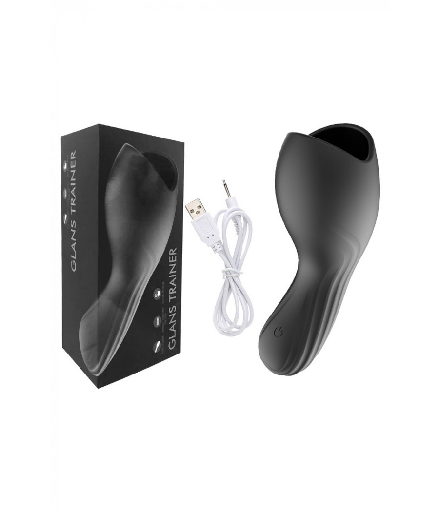 Masturbateur noir USB, 10 modes de vibration - MOC-020