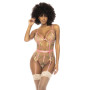 Body guépière avec dentelle brodée florale Sydney, porte jarretelles réglables et détachables - MAL8821PKGD