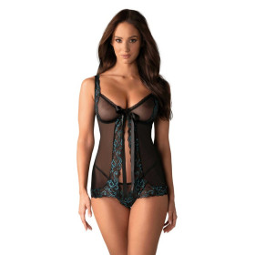 Amanta Babydoll - Noir et Turquoise Amanta Babydoll - Noir et Turquoise